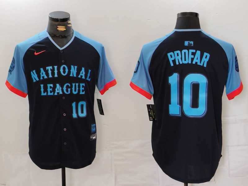 Men%27s San Diego Padres #10 Jurickson Profar Number Navy 2024 All Star Limited Stitched Jersey